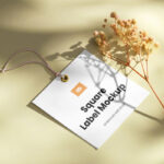 Perspective Shot of Eco Square Tag Mockup