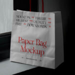 Perspective Shot of Shopping Paper Bag Mockup