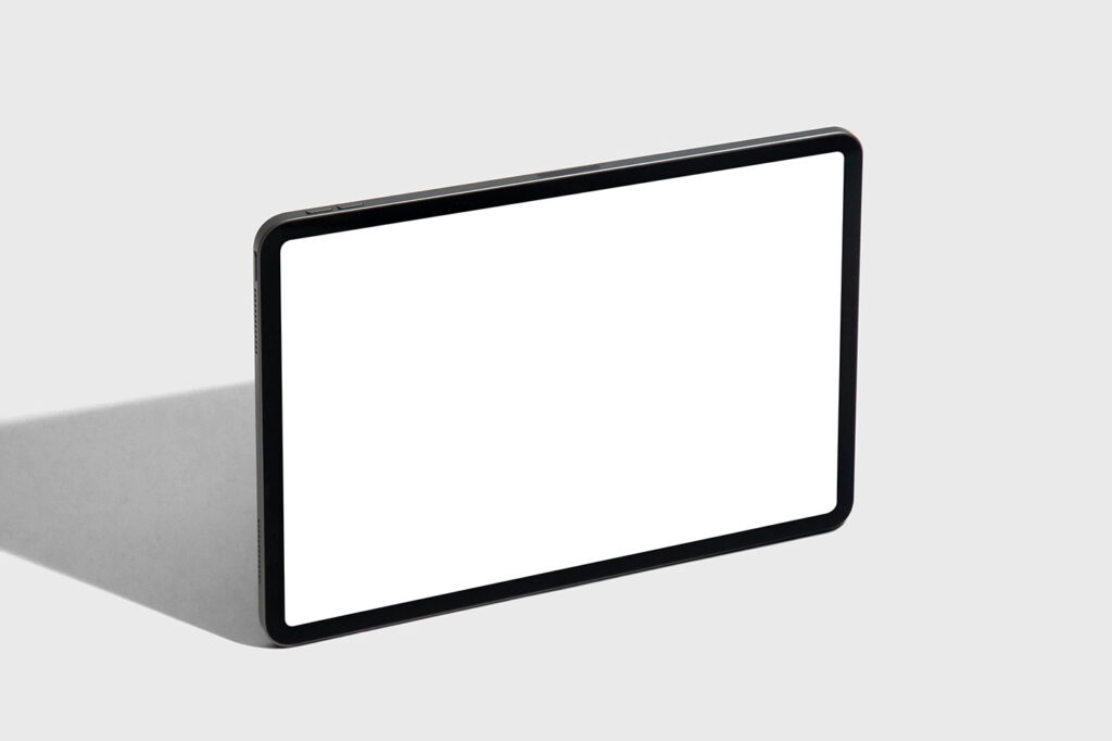 Perspective Shot of Standing Horizontal Tablet Mockup