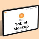 Perspective Shot of Standing Horizontal Tablet Mockup