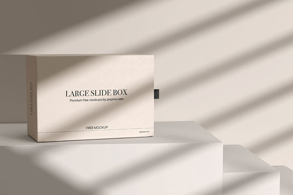 Perspective Show of Large Slide Box Packaging Mockup