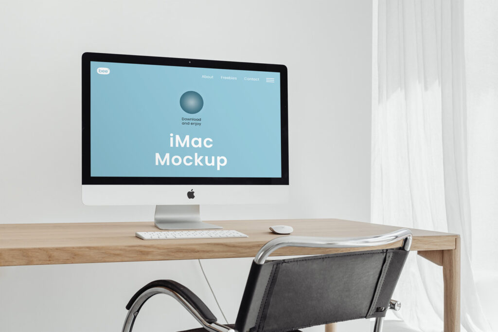 Perspective Showcase of iMac Mockup
