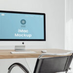 Perspective Showcase of iMac Mockup