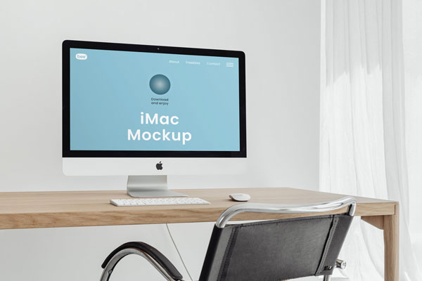 Perspective Showcase of iMac Mockup