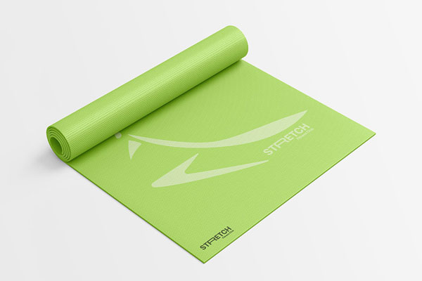 Perspective Showcase of Rolled Yoga Mat Mockup