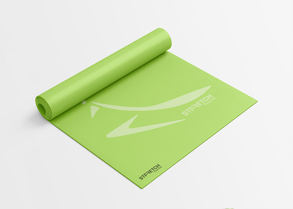 Perspective Showcase of Rolled Yoga Mat Mockup
