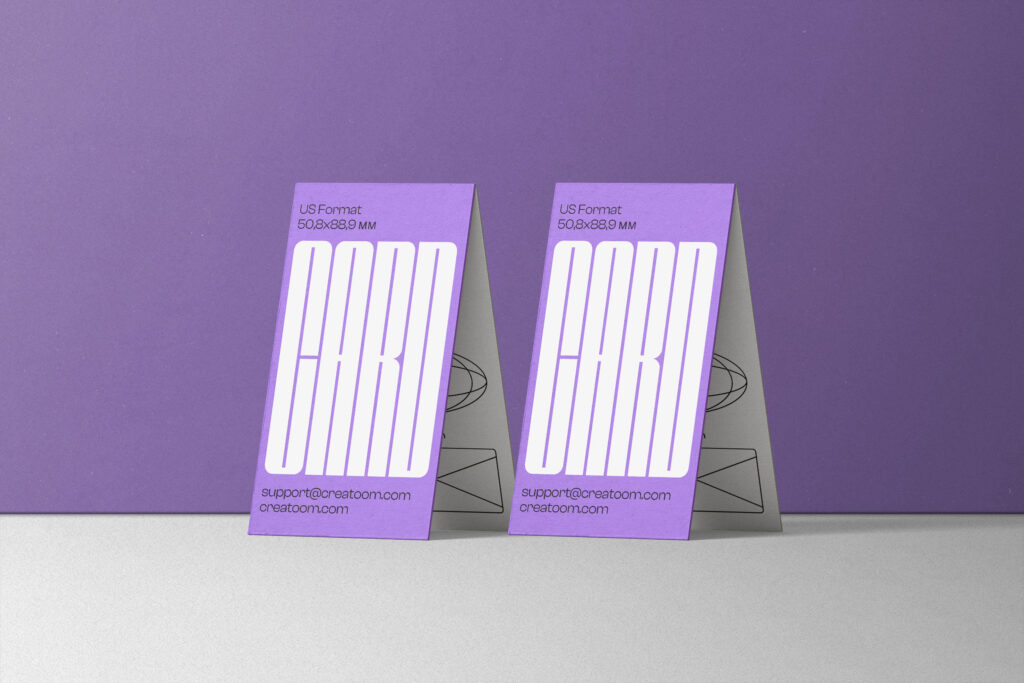 Perspective Sight of 2 Business Cards Mockup