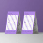 Perspective Sight of 2 Business Cards Mockup