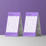 Perspective Sight of 2 Business Cards Mockup