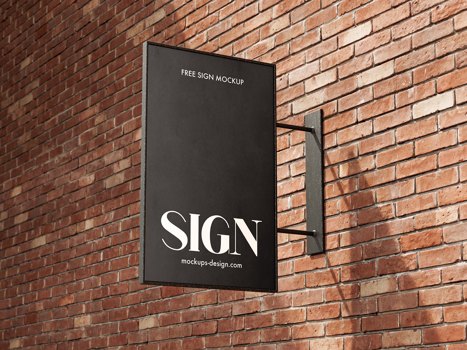 Perspective Sight of 2 Street Sign Mockups on Brick Wall FREE PSD