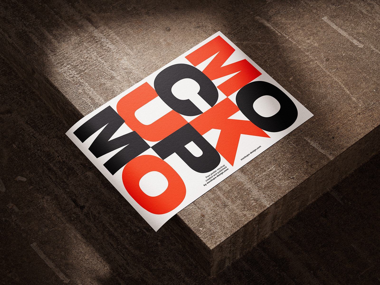 Perspective Sight of 3 Poster Mockups on Concrete FREE PSD