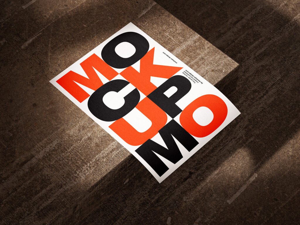 Perspective Sight of 3 Poster Mockups on Concrete
