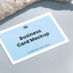 Perspective Sight of Business Card Mockup with Stick