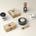 Perspective Sight of Café Food Branding Mockup