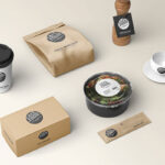 Perspective Sight of Café Food Branding Mockup