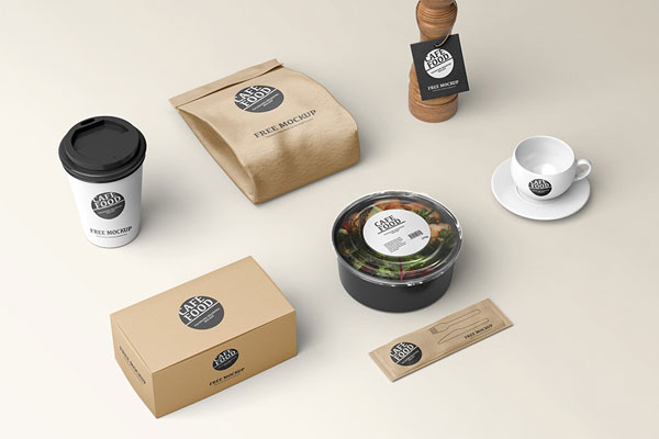 Perspective Sight of Café Food Branding Mockup