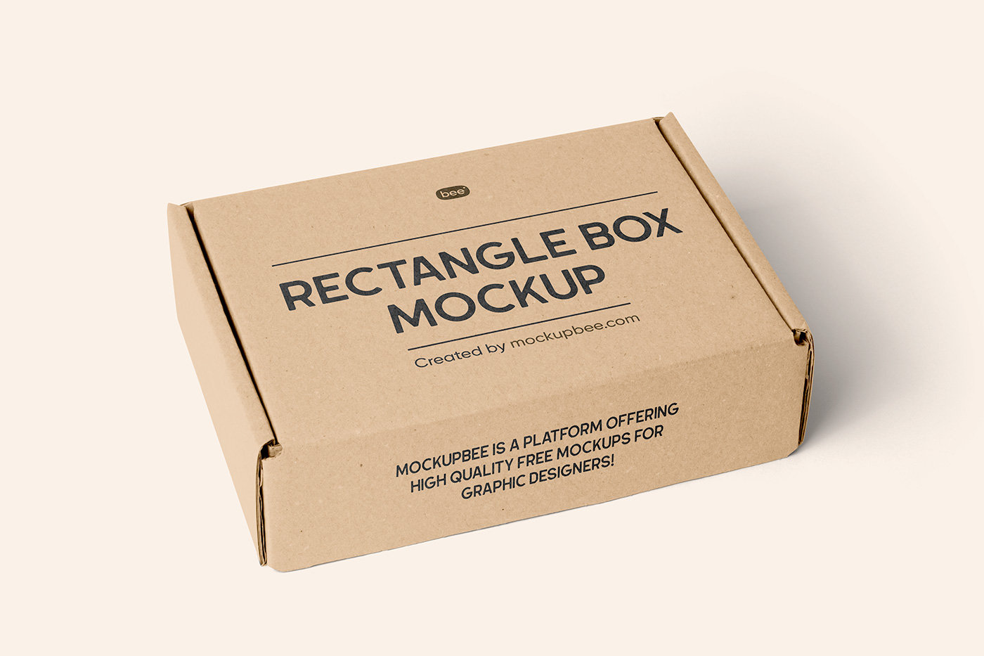 Perspective Sight of Cardboard Box Mockup FREE PSD