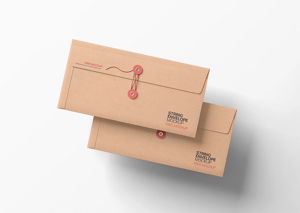Perspective Sight of DL Size String Envelopes Mockup