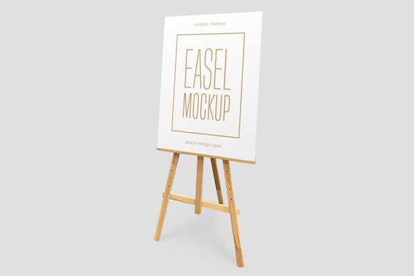 Perspective Sight of Easel Mockup