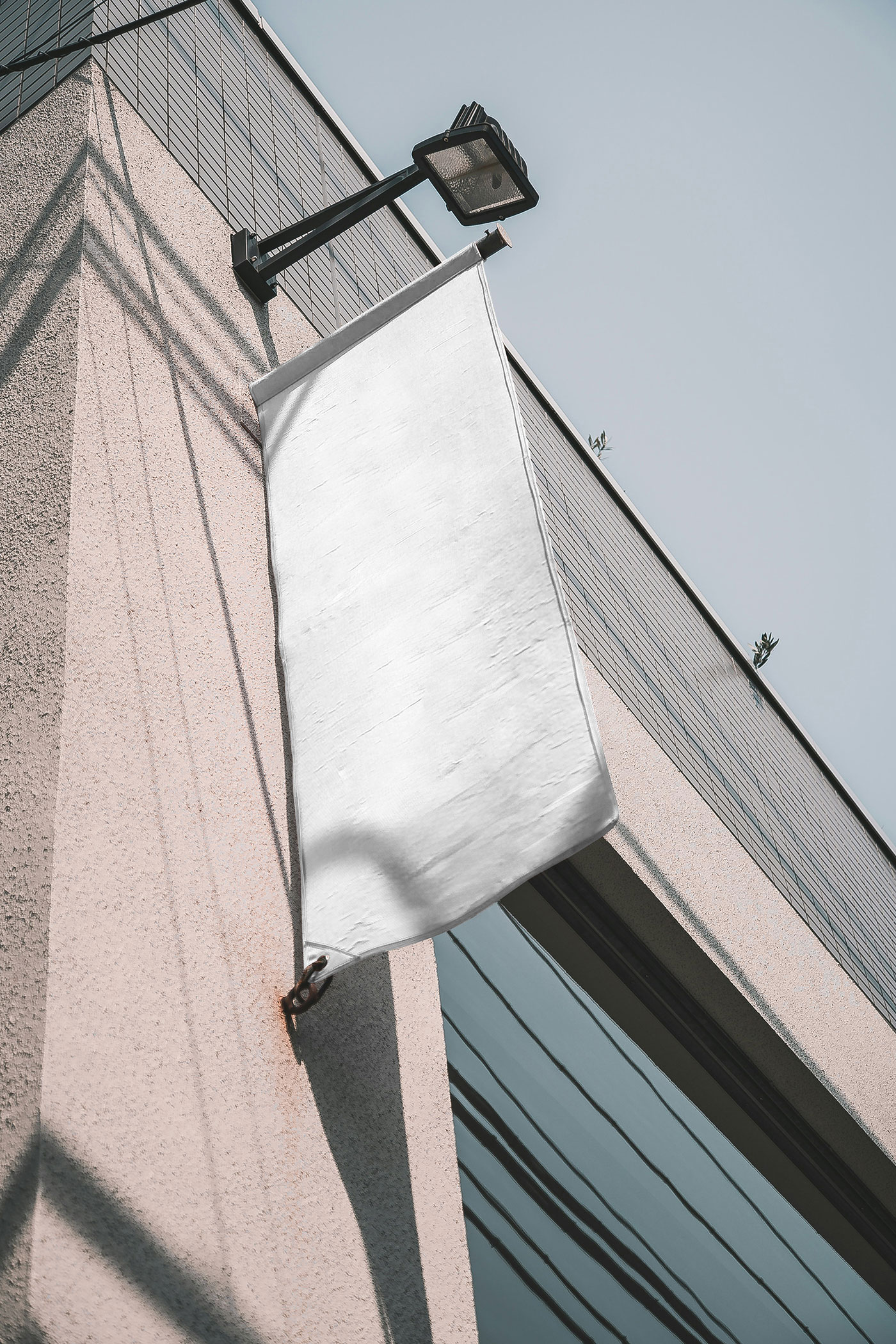 Free Perspective Sight of Flag Mockup PSD Template