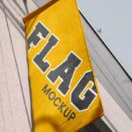 Perspective Sight of Flag Mockup