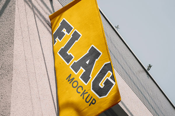 Perspective Sight of Flag Mockup