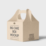 Perspective Sight of Food Box Mockup with Handle