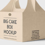 Perspective Sight of Food Box Mockup with Handle