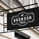 Perspective Sight of Hanging Rectangle Sign Mockup