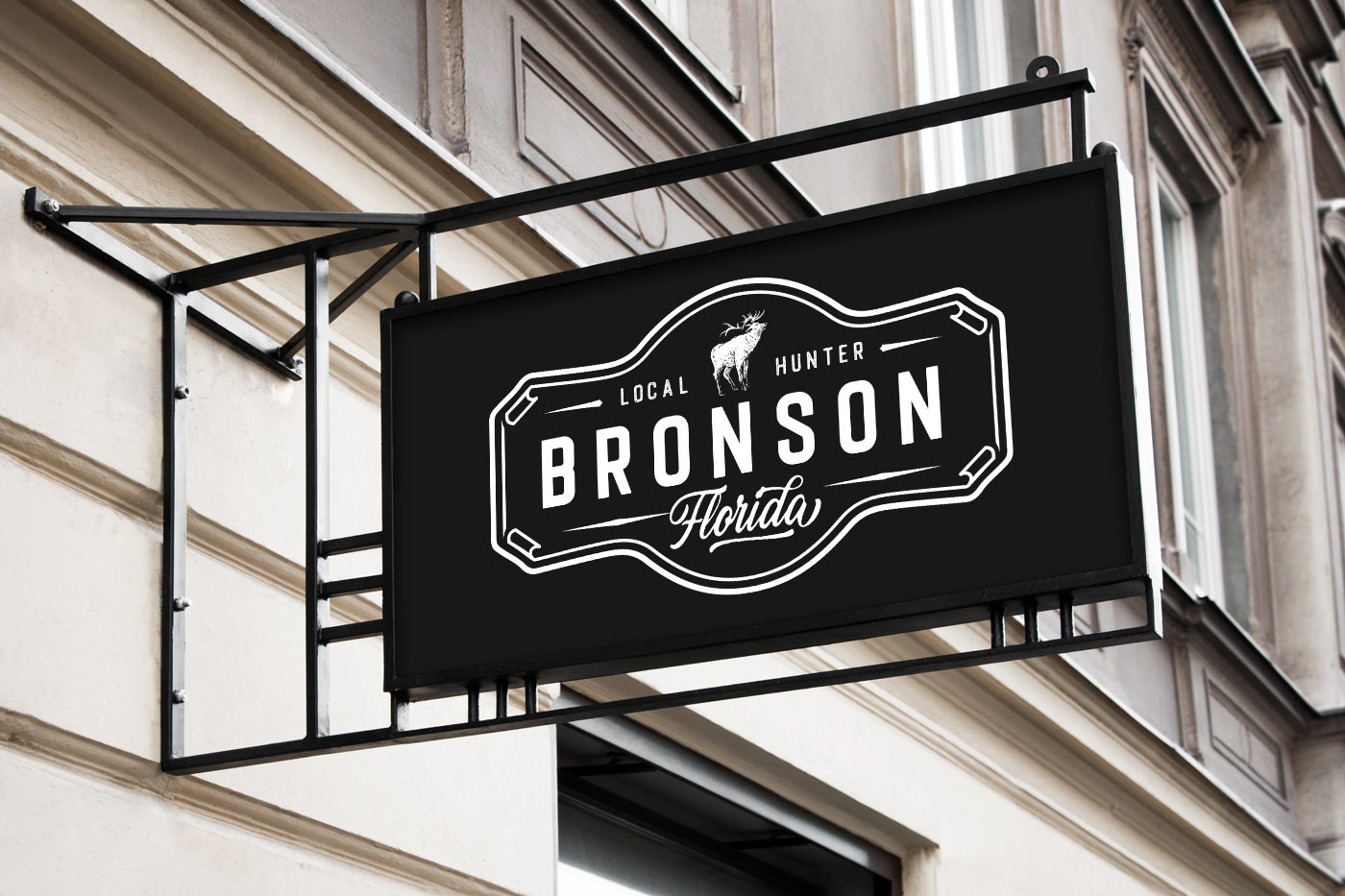 Perspective Sight of Hanging Rectangle Sign Mockup FREE PSD