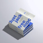 Perspective Sight of Hardcover Dust Jacket Book Mockup