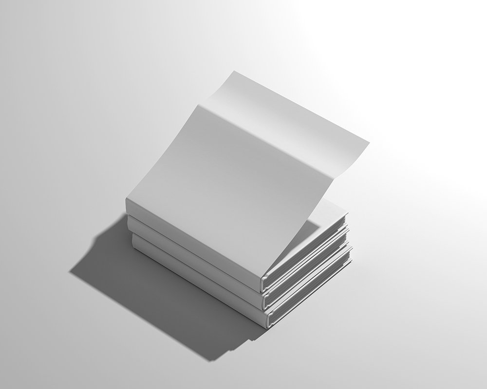Perspective Sight of Hardcover Dust Jacket Book Mockup