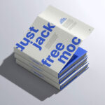 Perspective Sight of Hardcover Dust Jacket Book Mockup