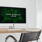 Perspective Sight of iMac Pro Mockup on Desk