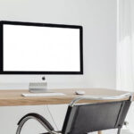 Perspective Sight of iMac Pro Mockup on Desk