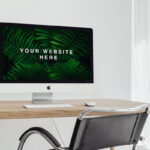 Perspective Sight of iMac Pro Mockup on Desk