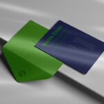 Perspective Sight of Invitation Card and Envelope Mockup
