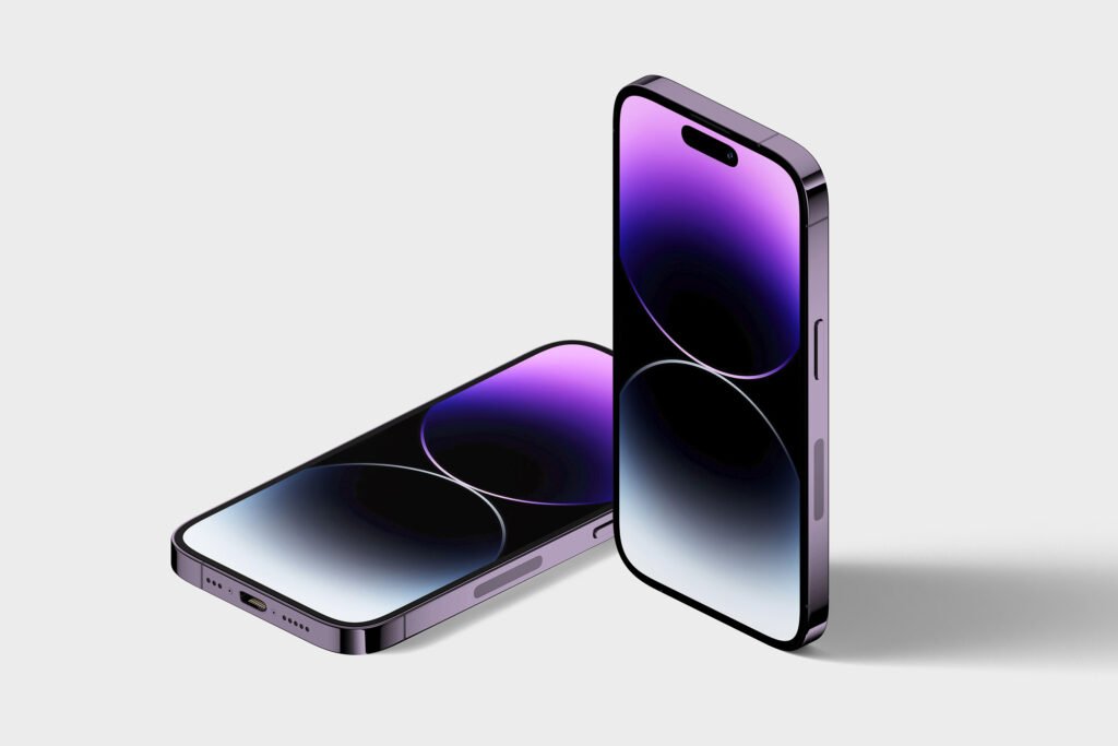 Perspective Sight of iPhone 14 Pro Mockup