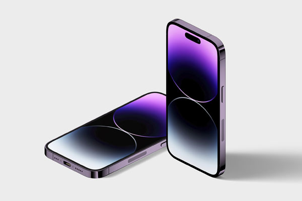 Perspective Sight of iPhone 14 Pro Mockup