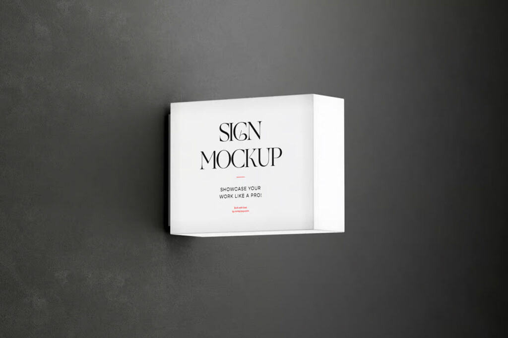 Perspective Sight of Lightbox Sign Mockup