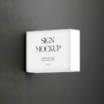 Perspective Sight of Lightbox Sign Mockup
