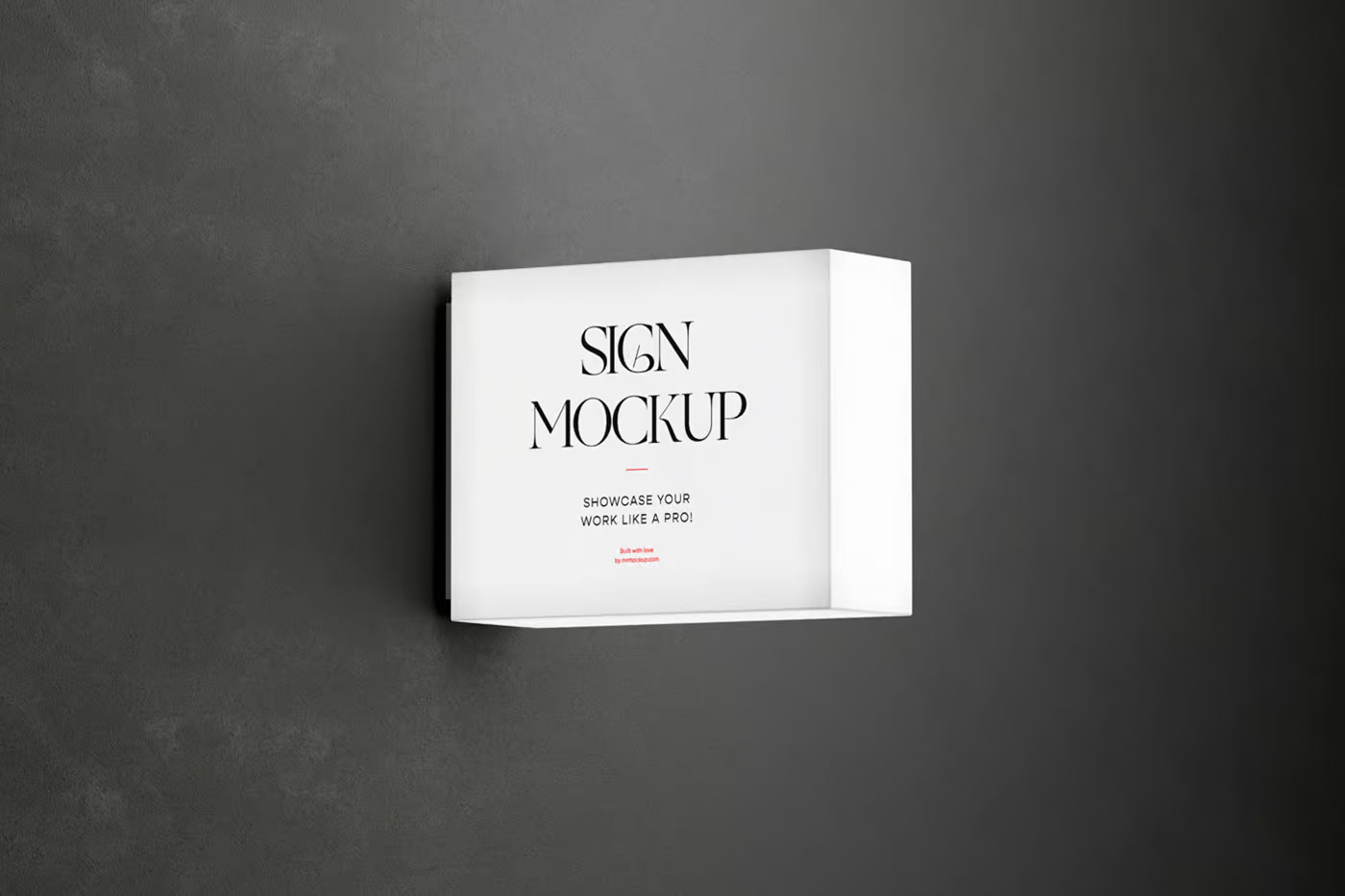 Free Perspective Sight of Lightbox Sign Mockup PSD Template