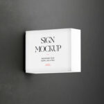 Perspective Sight of Lightbox Sign Mockup