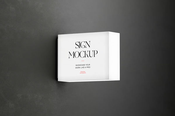 Perspective Sight of Lightbox Sign Mockup