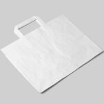Perspective Sight of Lying Wide Paper Bag Mockup