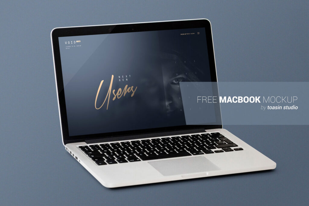 Perspective Sight of MacBook Mockup