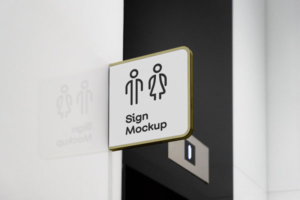 Perspective Sight of Modern Sign Mockup