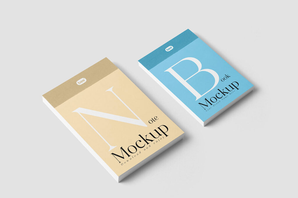 Perspective Sight of Notebook Mockup