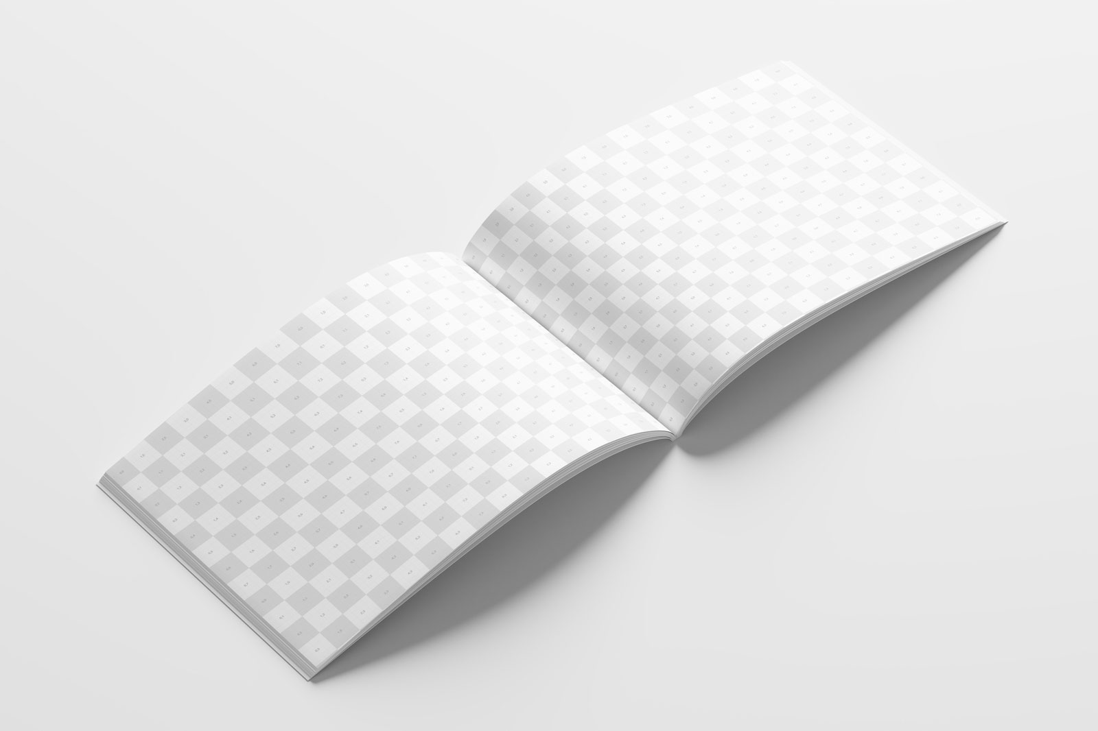 Free Perspective Sight of Open A4 Landscape Magazine Mockup PSD Template
