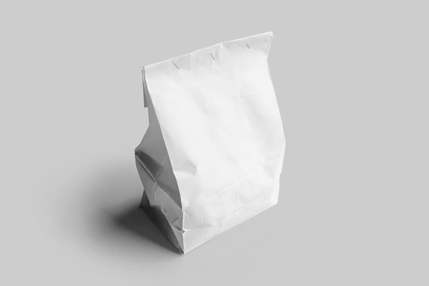 Free Perspective Sight of Paper Coffee Bag Mockup PSD Template